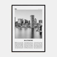 Baltimore Travel B&W No 1 Poster