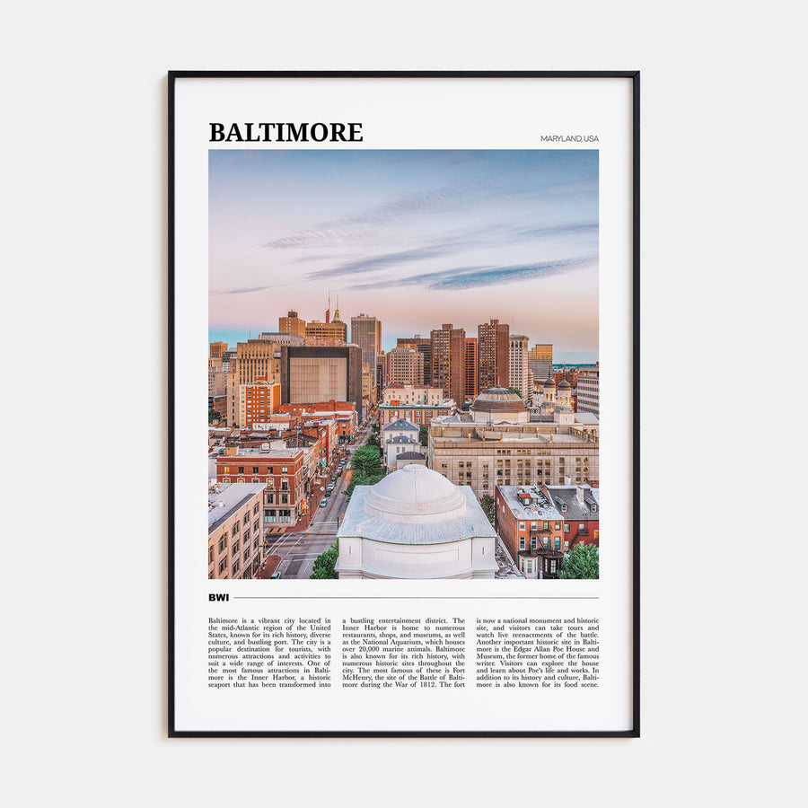 Baltimore Travel Color Poster