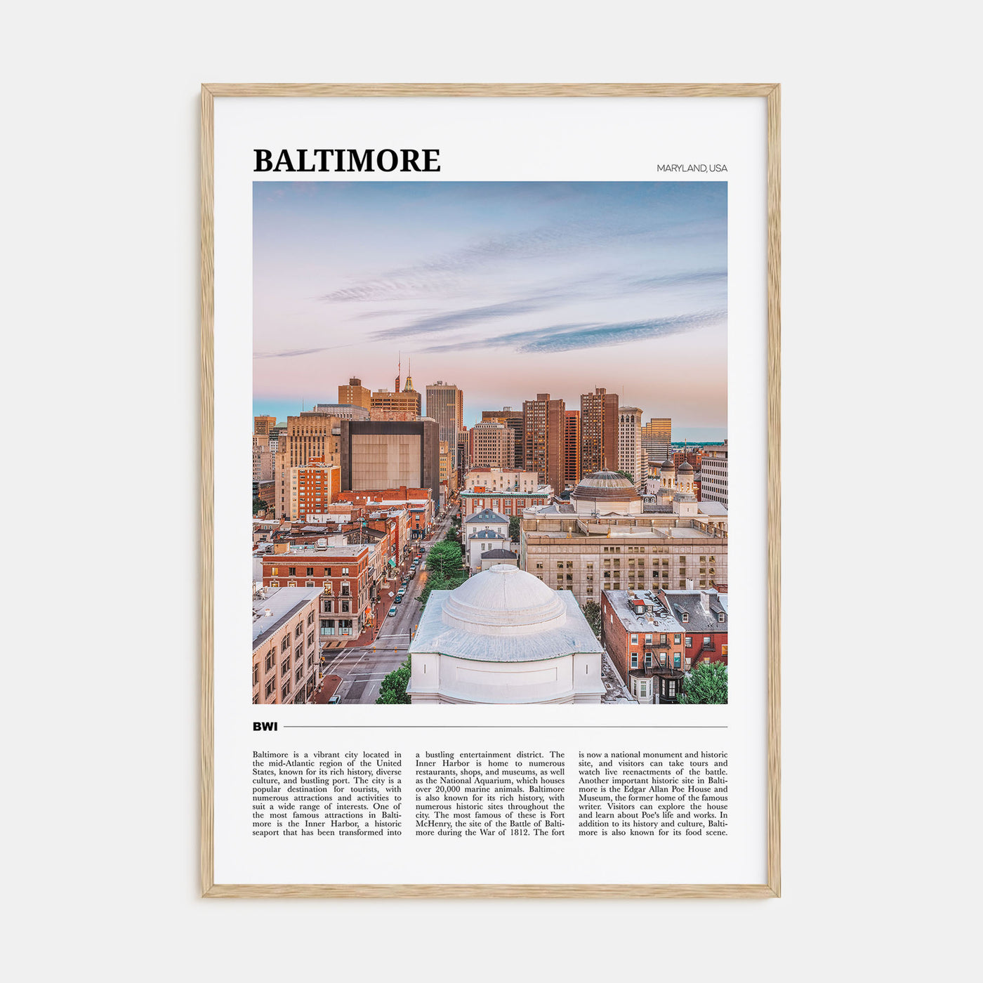 Baltimore Travel Color Poster