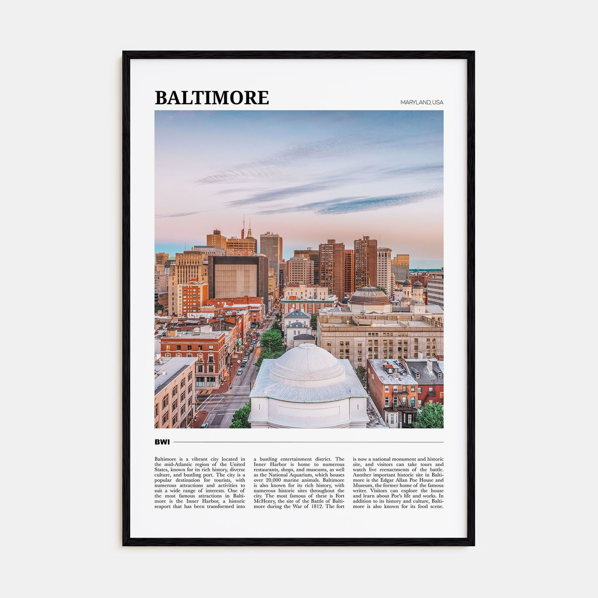 Baltimore Travel Color Poster