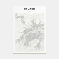 Bamako Map Portrait Poster