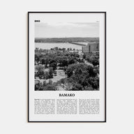 Bamako Travel B&W Poster