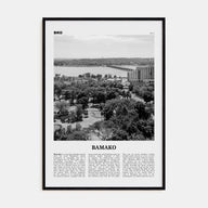Bamako Travel B&W Poster