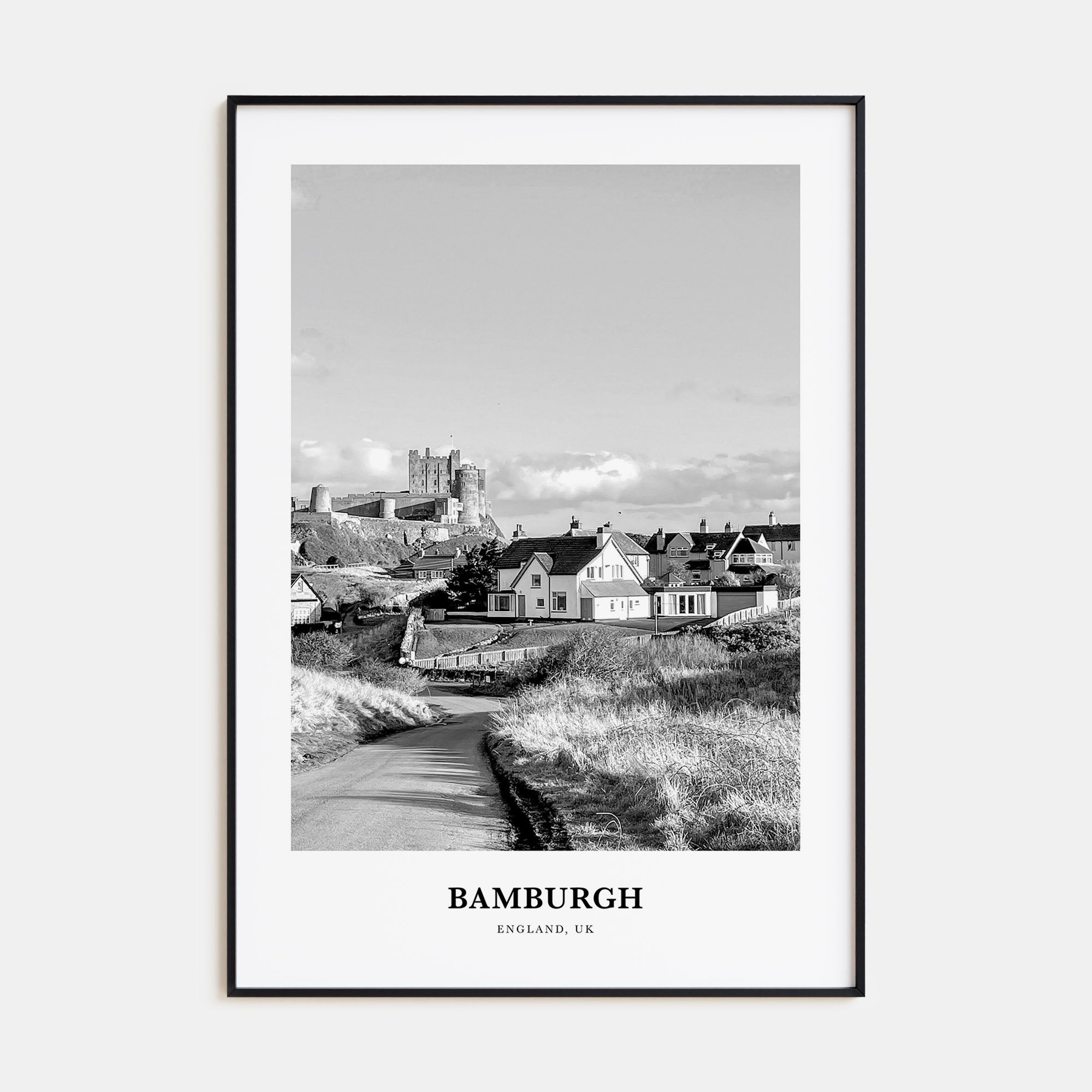 Bamburgh Portrait B&W Poster