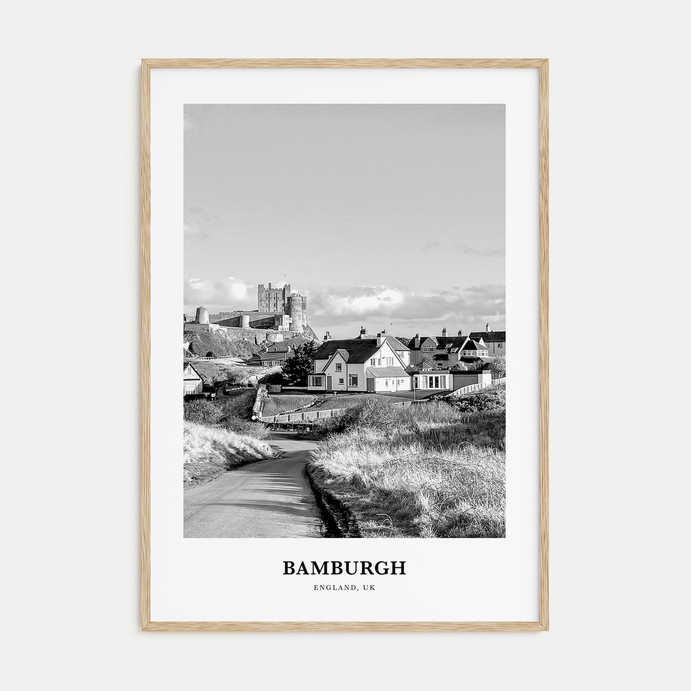 Bamburgh Portrait B&W Poster