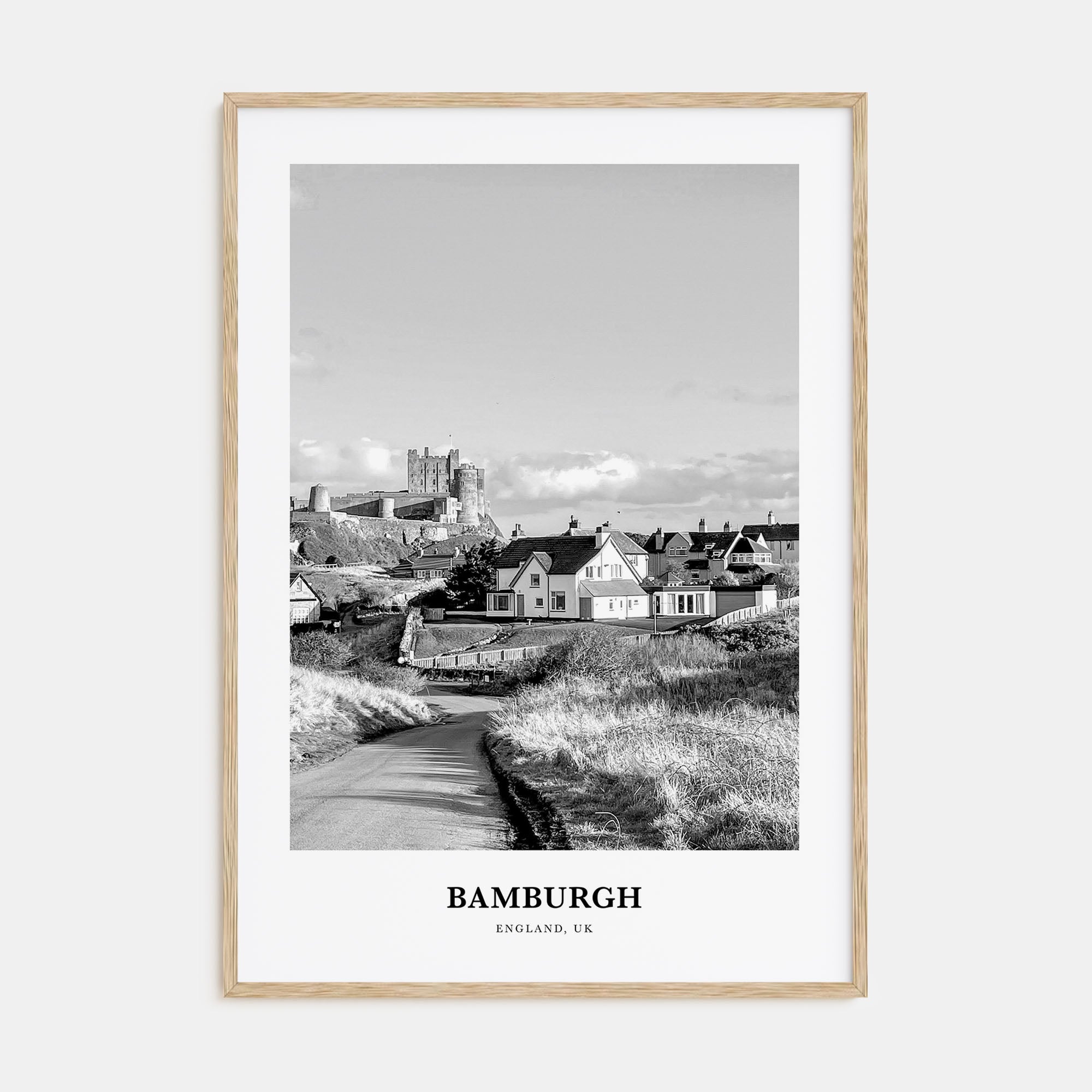 Bamburgh Portrait B&W Poster