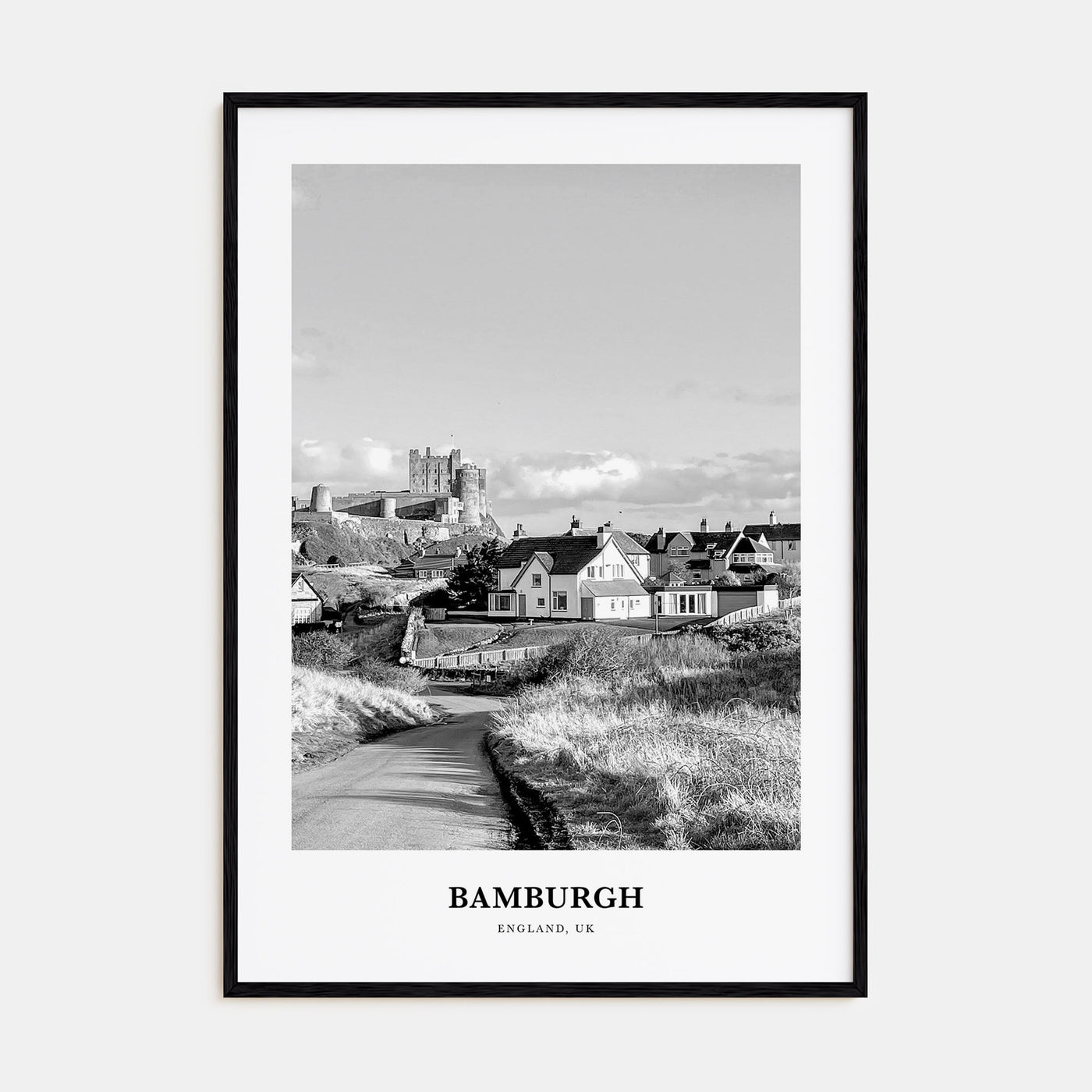 Bamburgh Portrait B&W Poster
