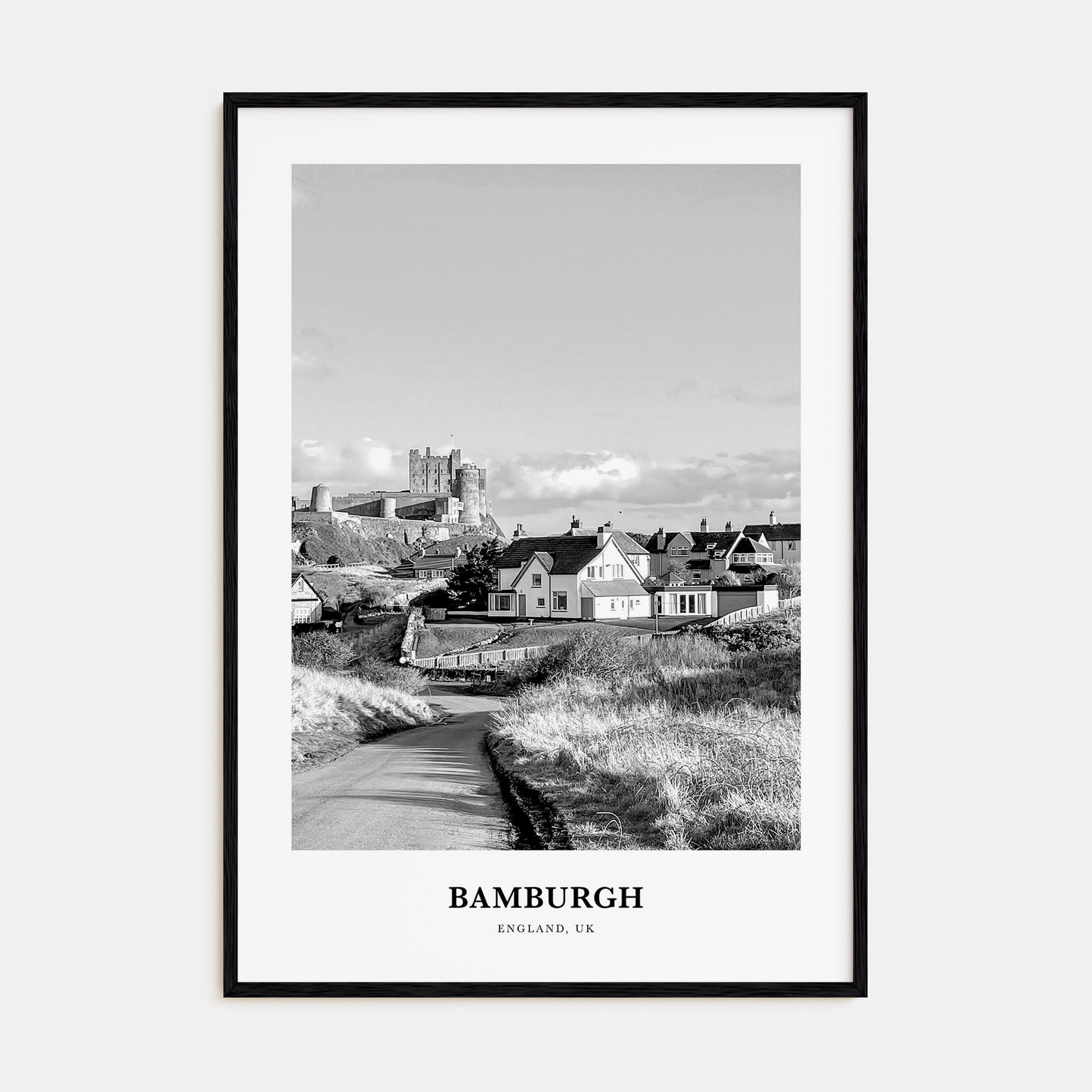 Bamburgh Portrait B&W Poster