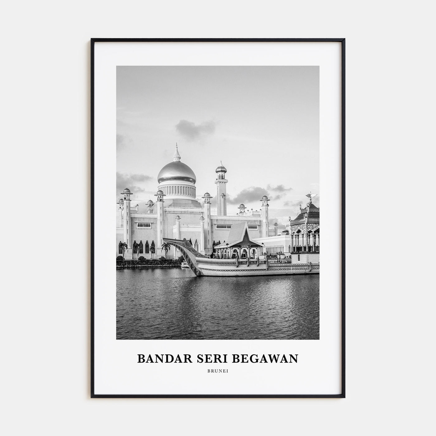 Bandar Seri Begawan Portrait B&W Poster