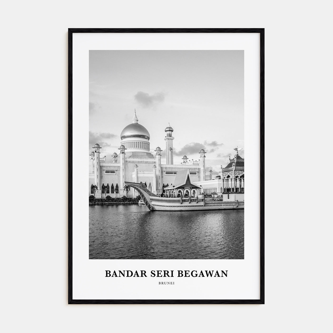 Bandar Seri Begawan Portrait B&W Poster