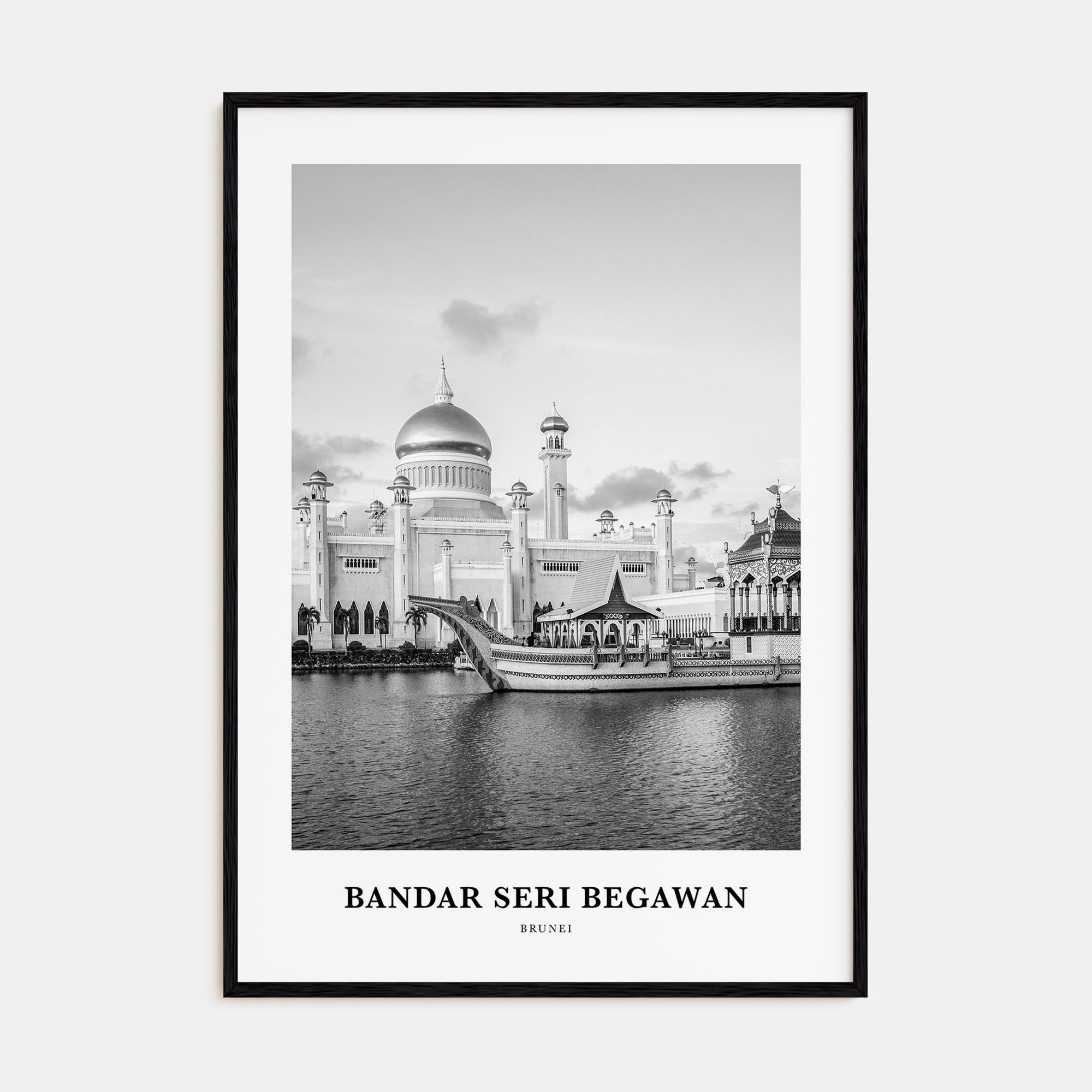 Bandar Seri Begawan Portrait B&W Poster