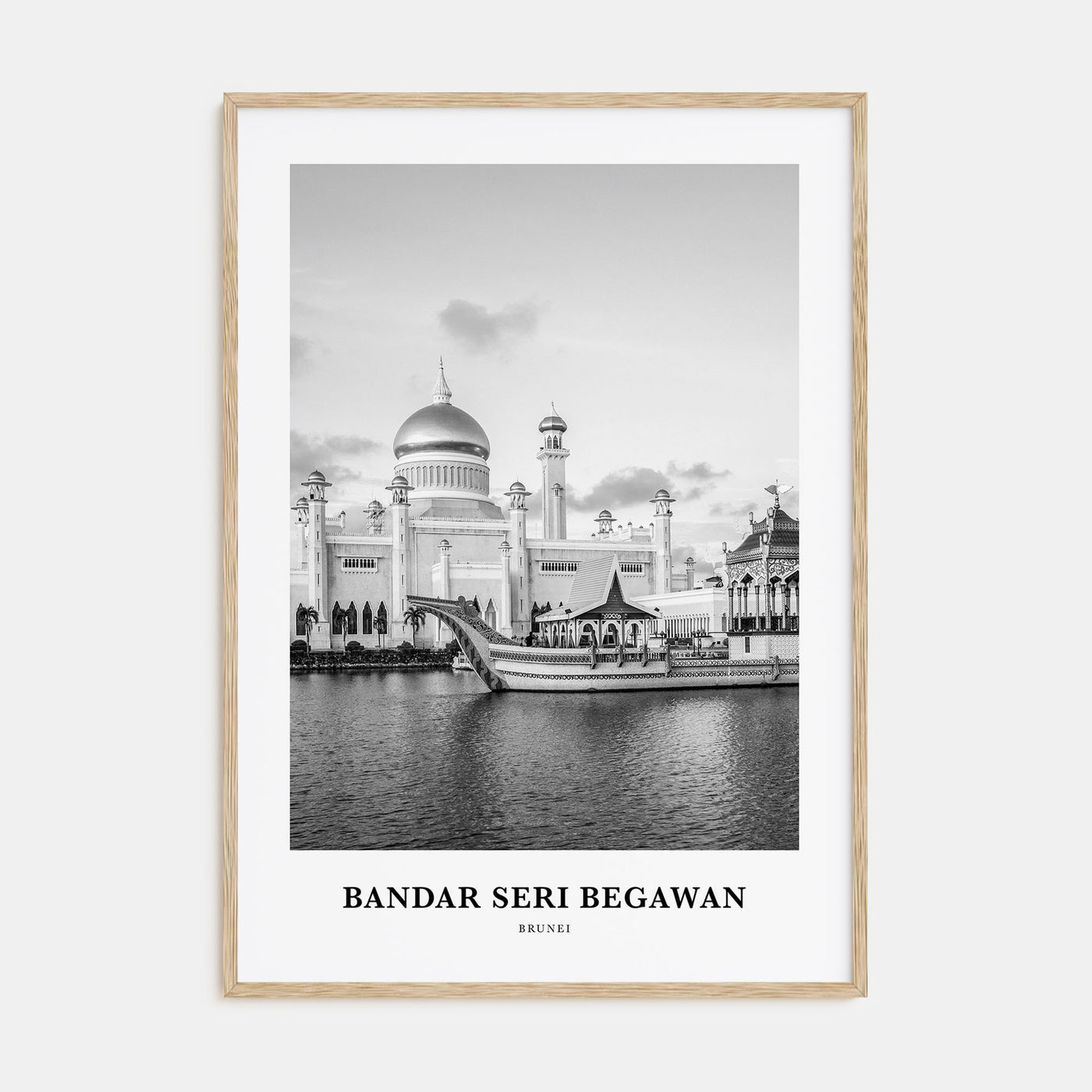 Bandar Seri Begawan Portrait B&W Poster