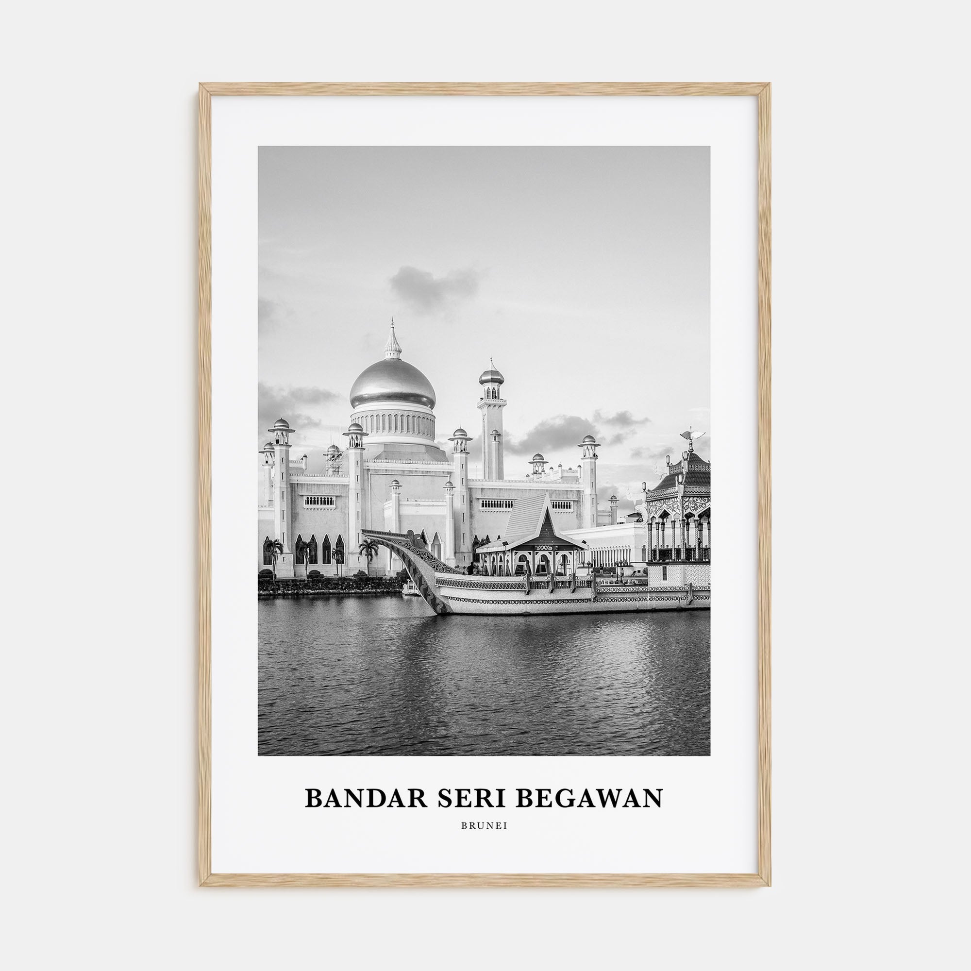 Bandar Seri Begawan Portrait B&W Poster