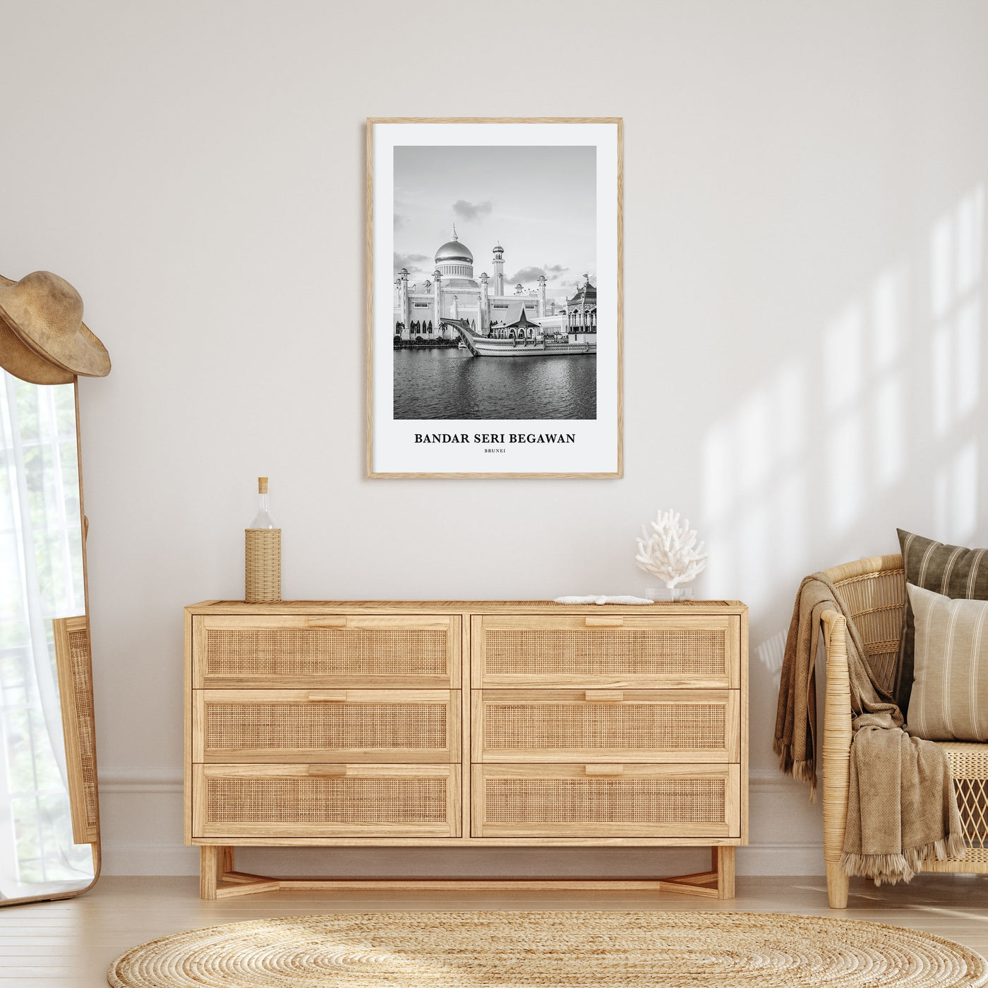 Bandar Seri Begawan Portrait B&W Poster