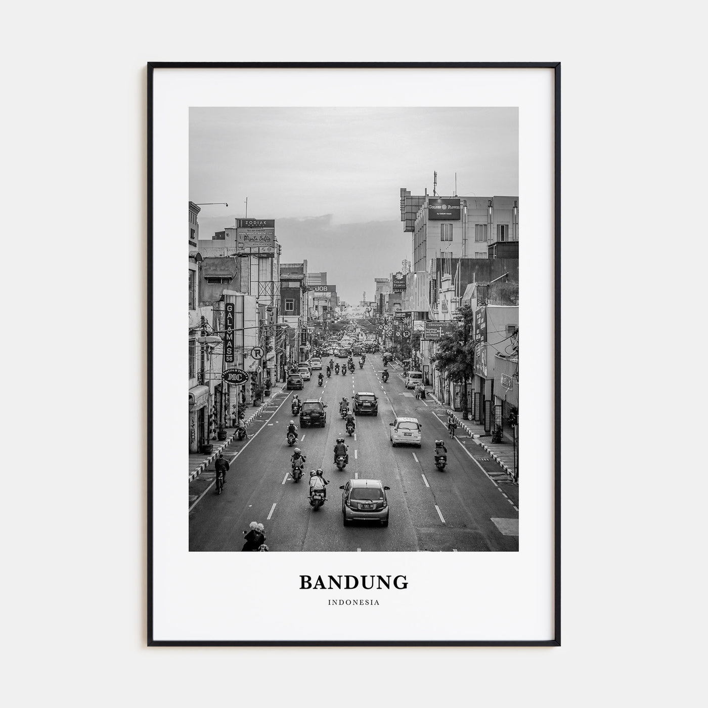 Bandung Portrait B&W Poster