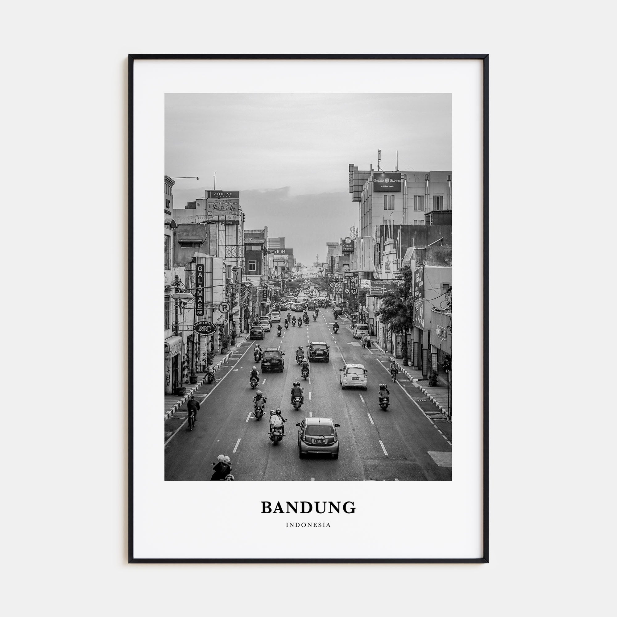 Bandung Portrait B&W Poster