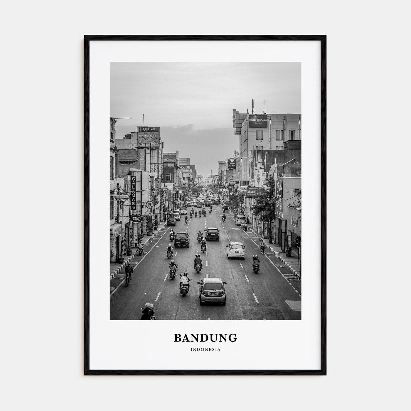 Bandung Portrait B&W Poster