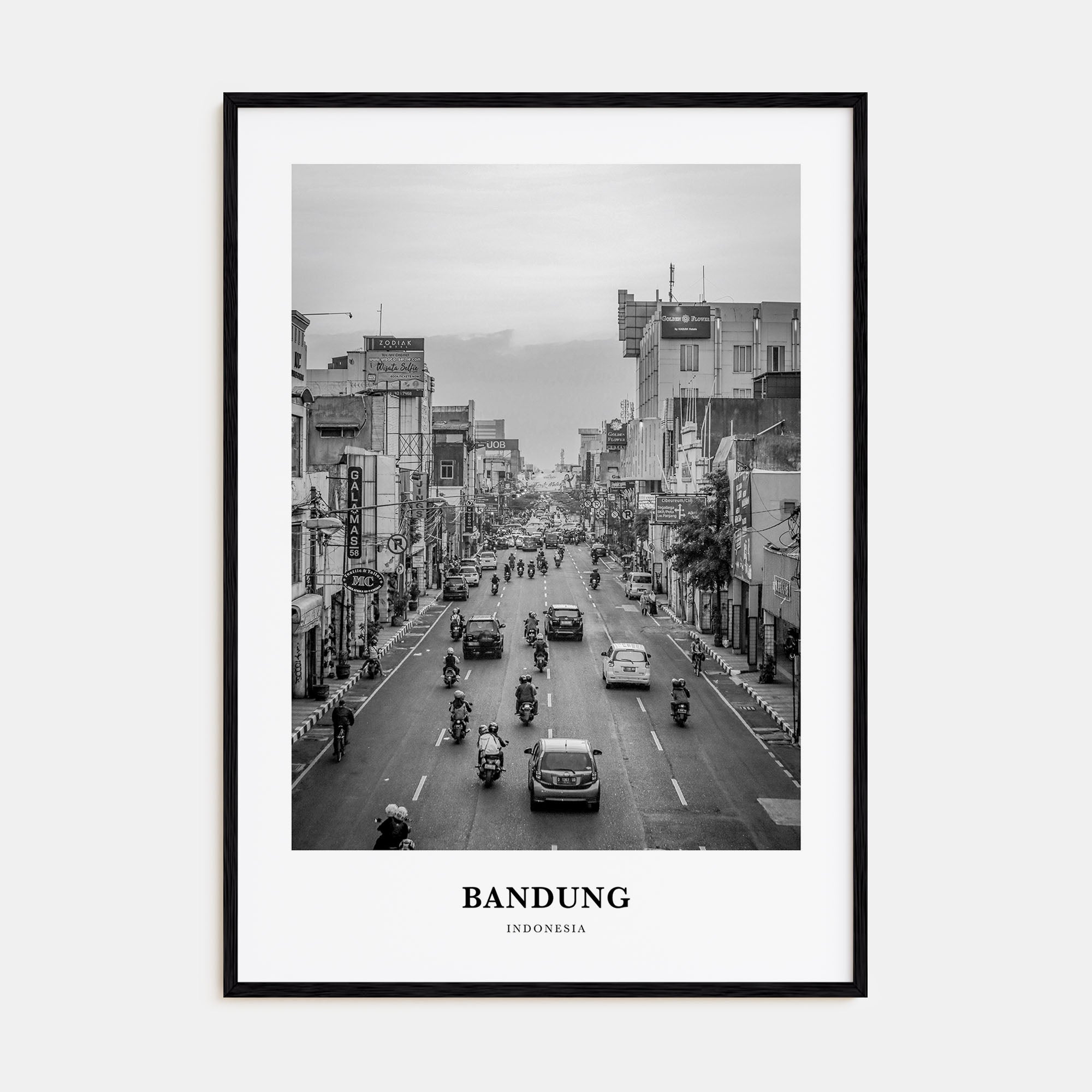 Bandung Portrait B&W Poster