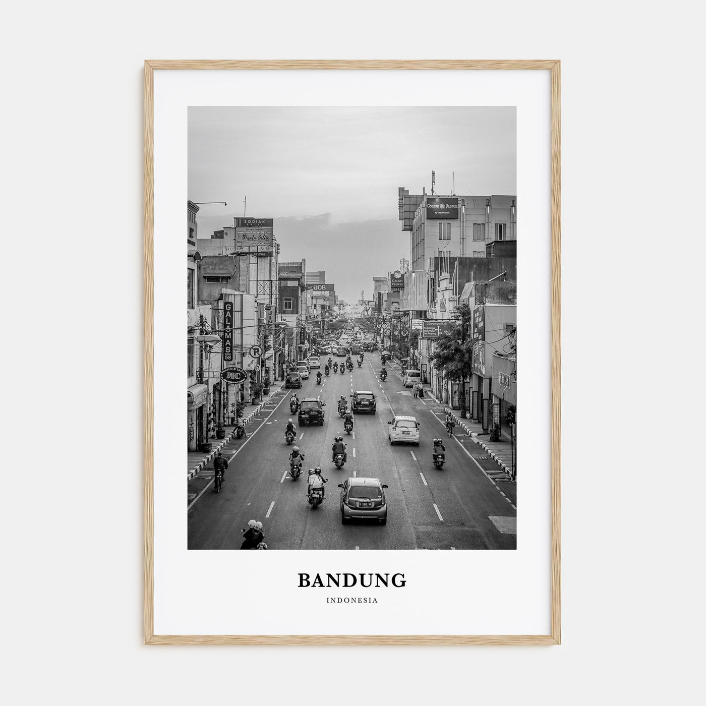 Bandung Portrait B&W Poster
