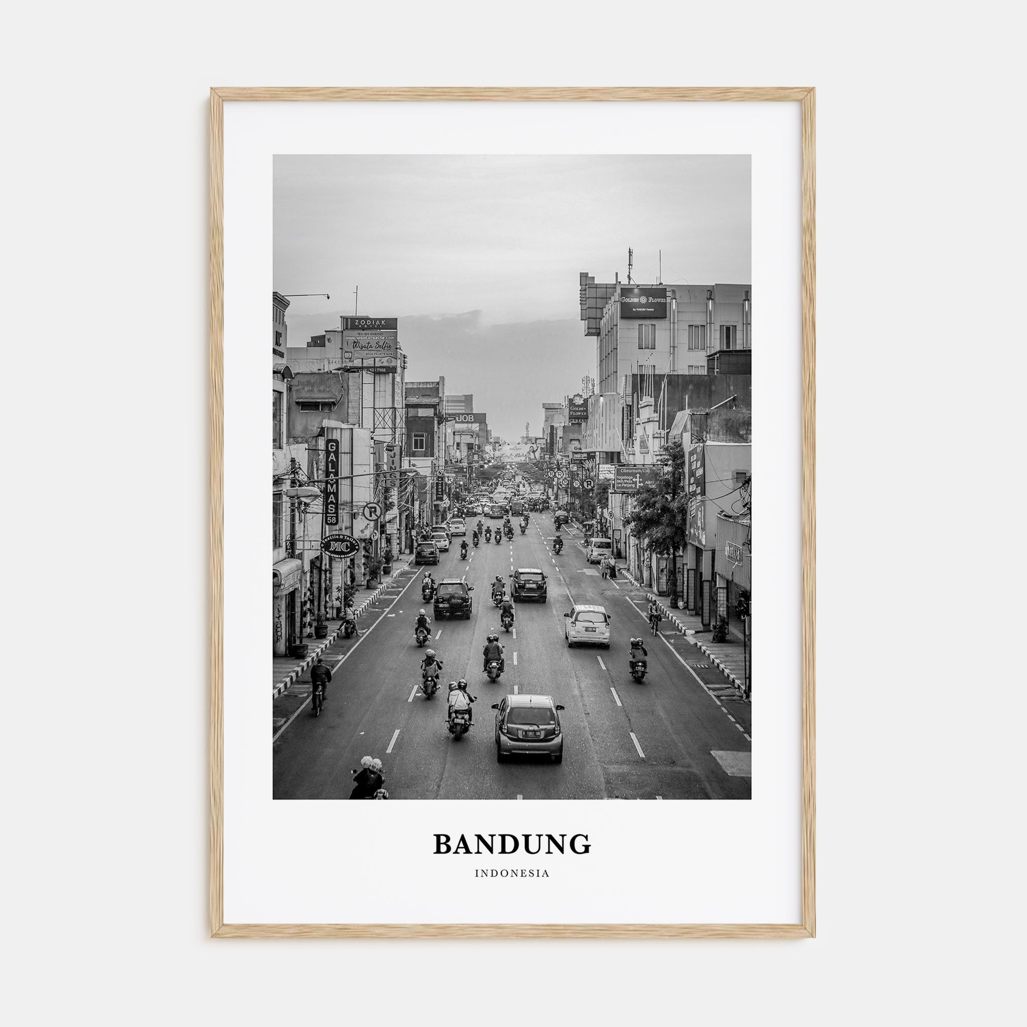 Bandung Portrait B&W Poster