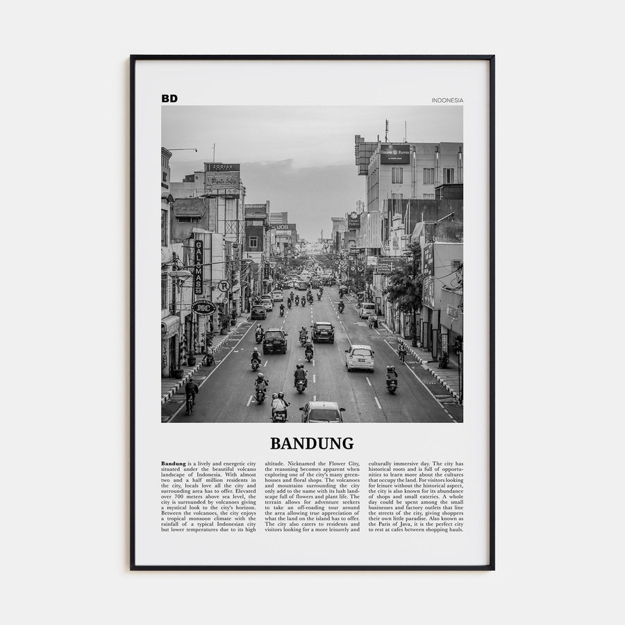 Bandung Travel B&W Poster