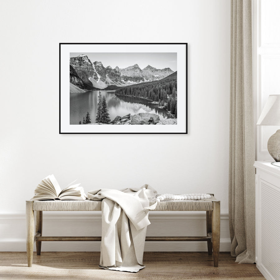 Banff Landscape B&W Poster