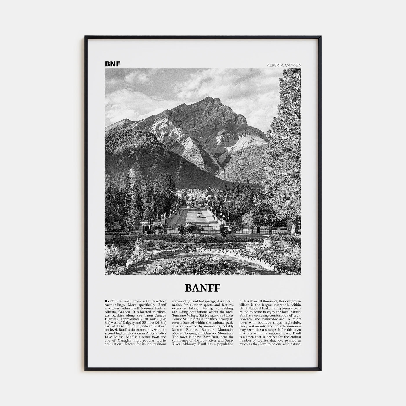 Banff Travel B&W No 2 Poster