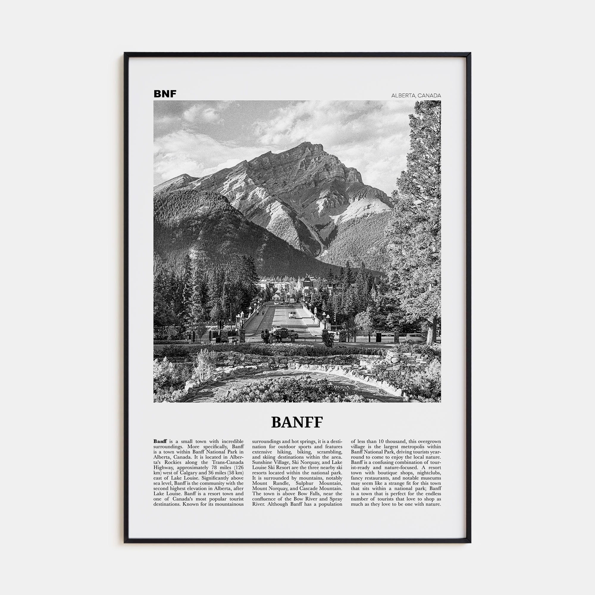 Banff Travel B&W No 2 Poster