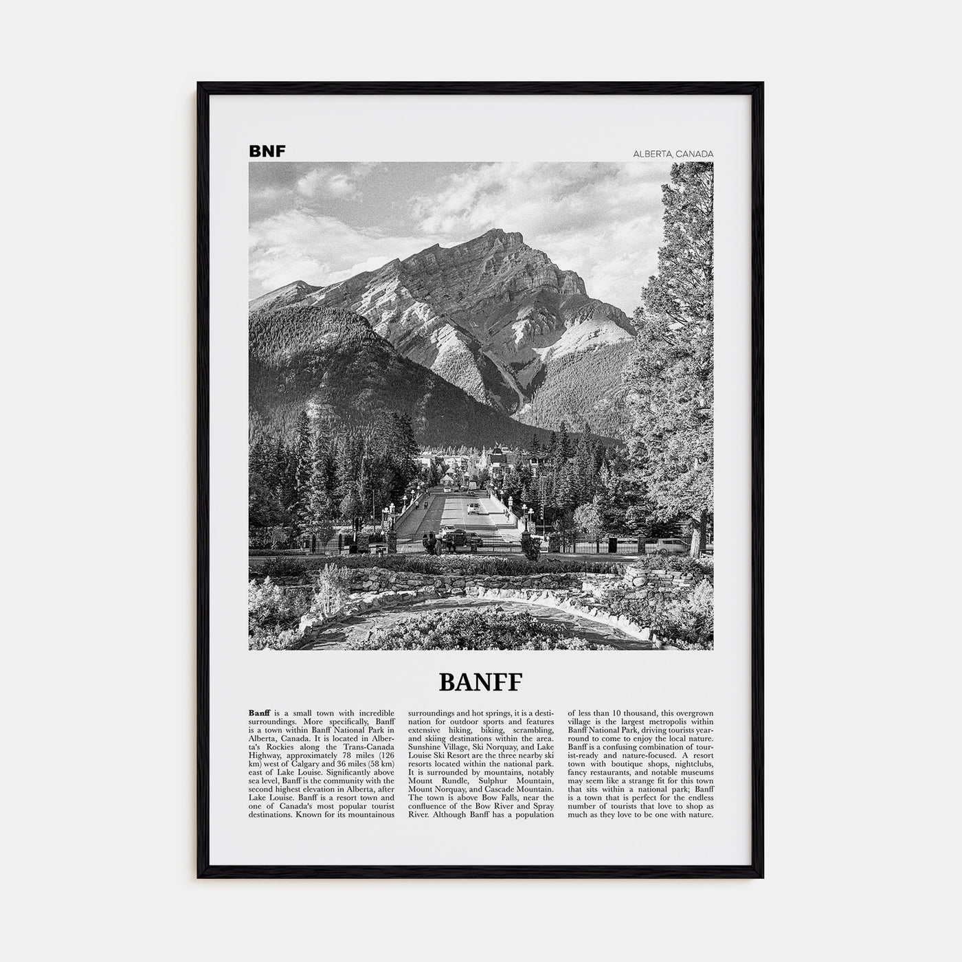 Banff Travel B&W No 2 Poster