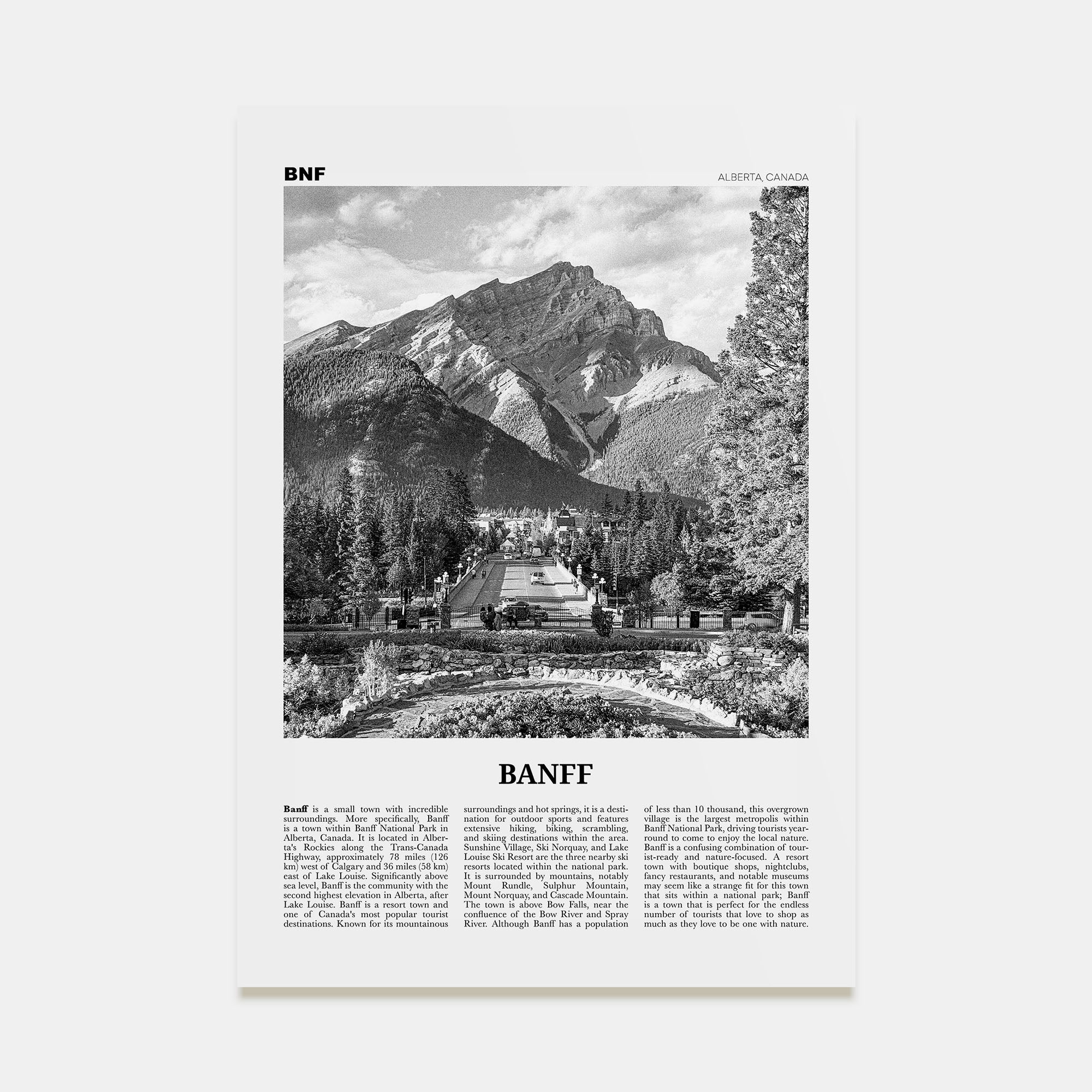Banff Travel B&W No 2 Poster