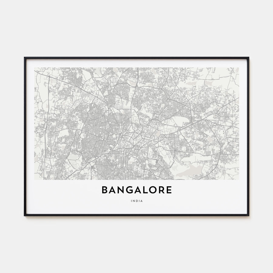 Bangalore Map Landscape Poster