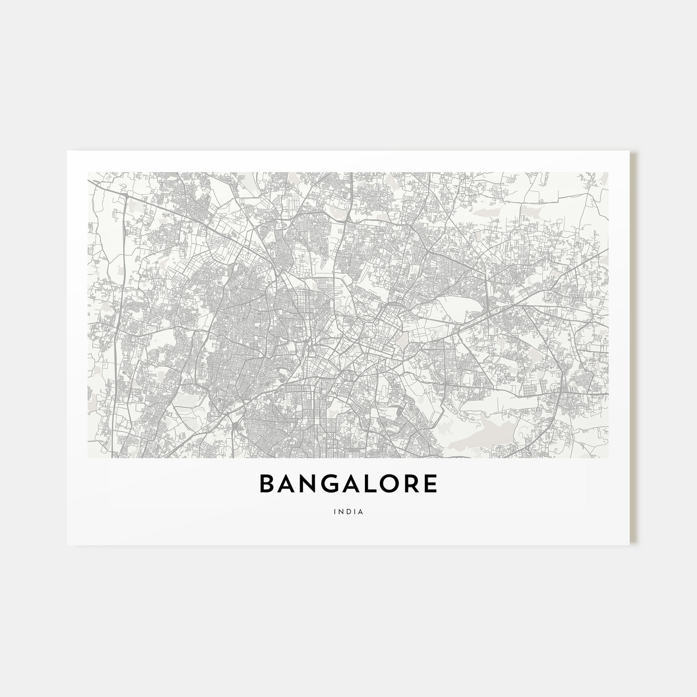 Bangalore Map Landscape Poster