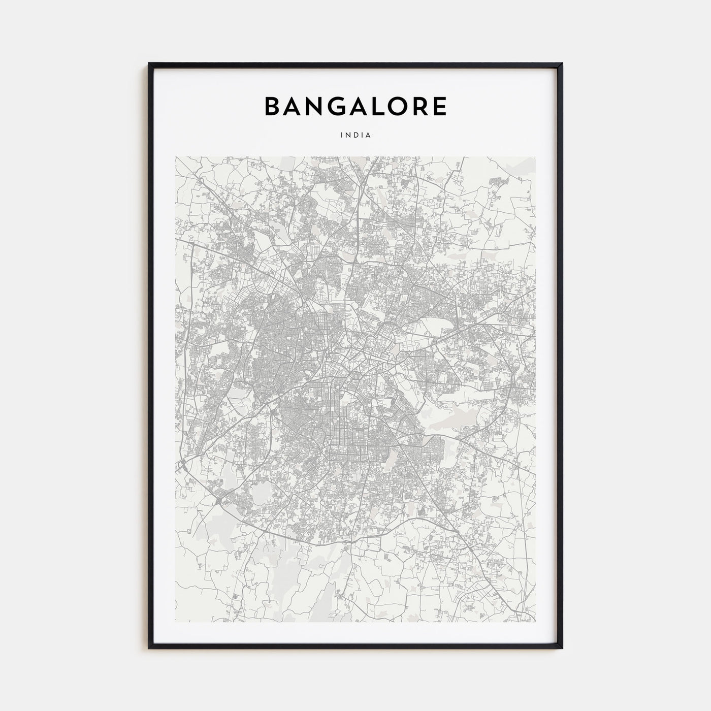 Bangalore Map Portrait Poster