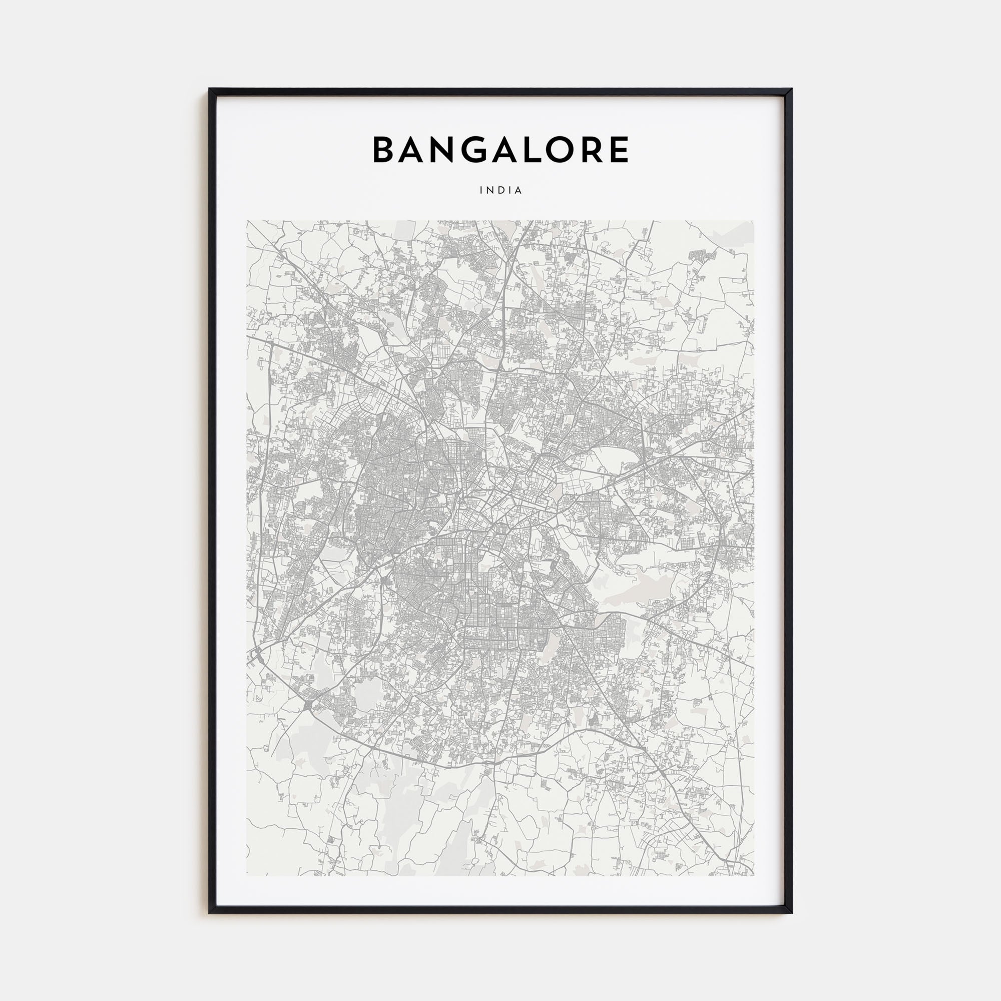 Bangalore Map Portrait Poster