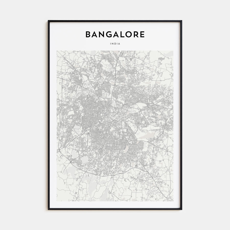 Bangalore Map Portrait Poster