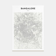 Bangalore Map Portrait Poster