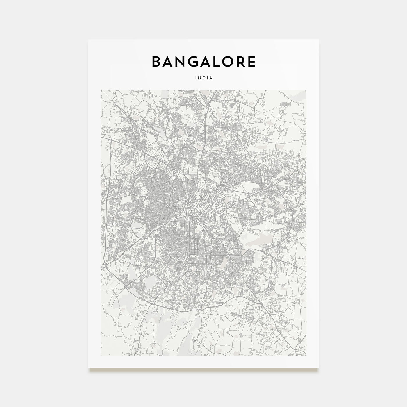Bangalore Map Portrait Poster