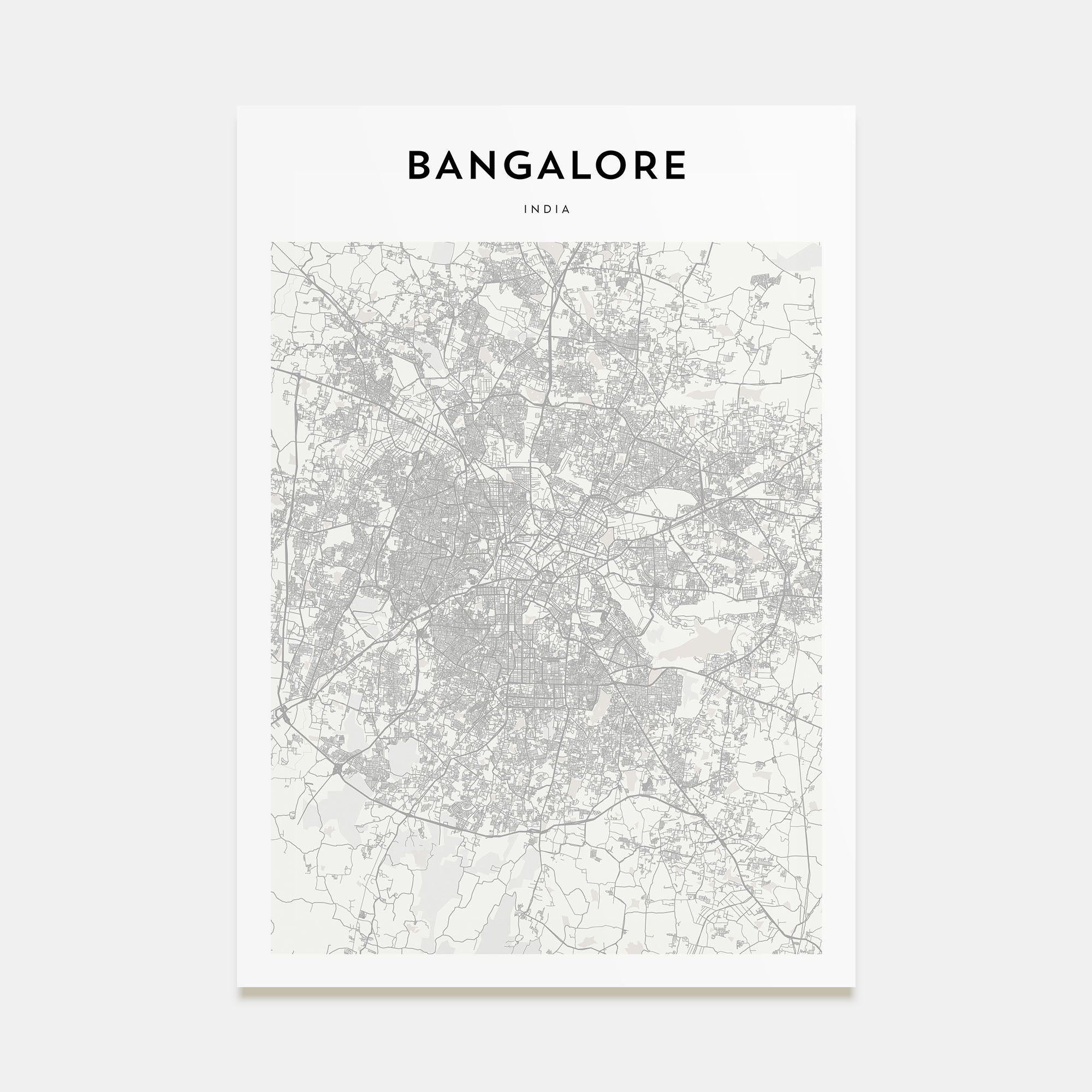 Bangalore Map Portrait Poster