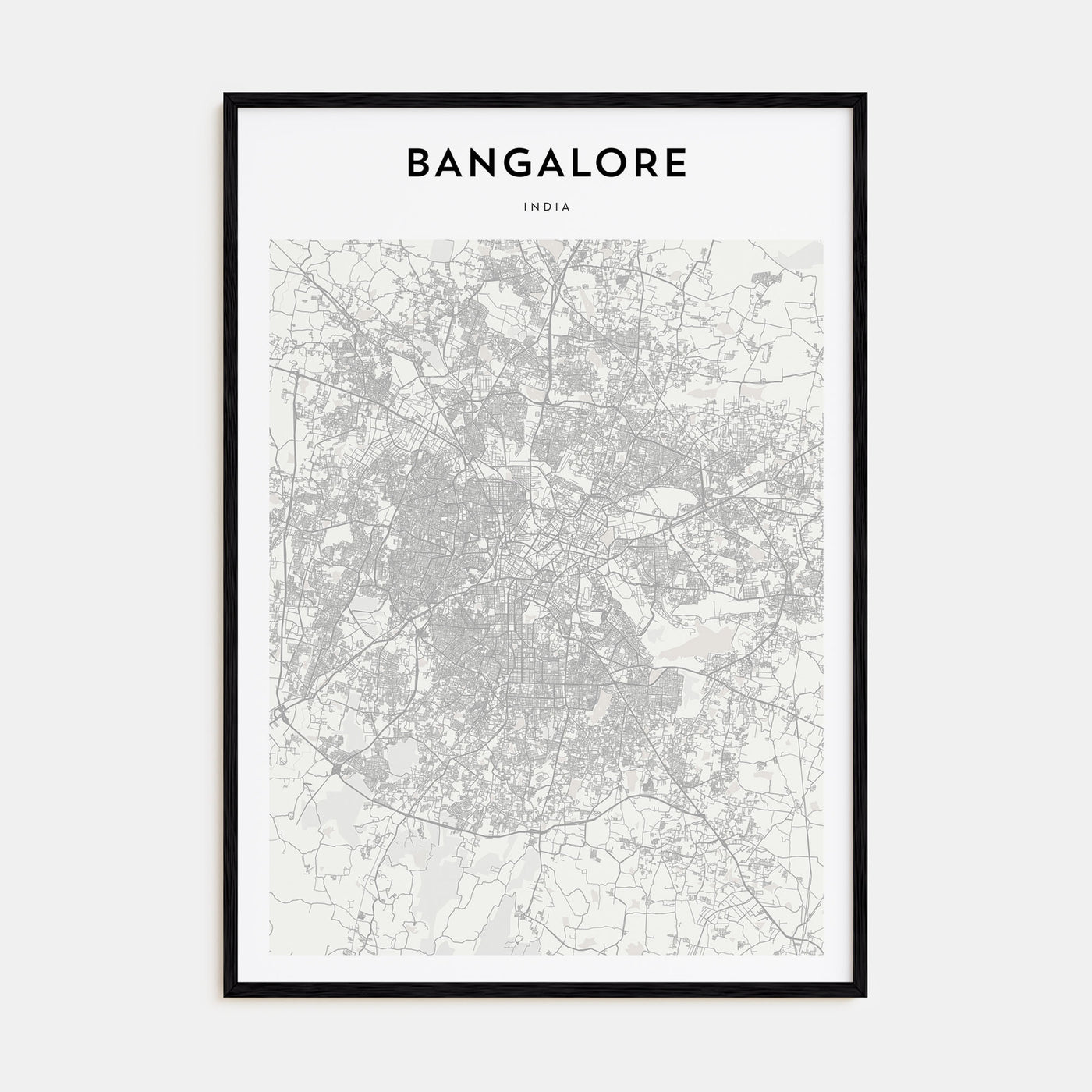 Bangalore Map Portrait Poster
