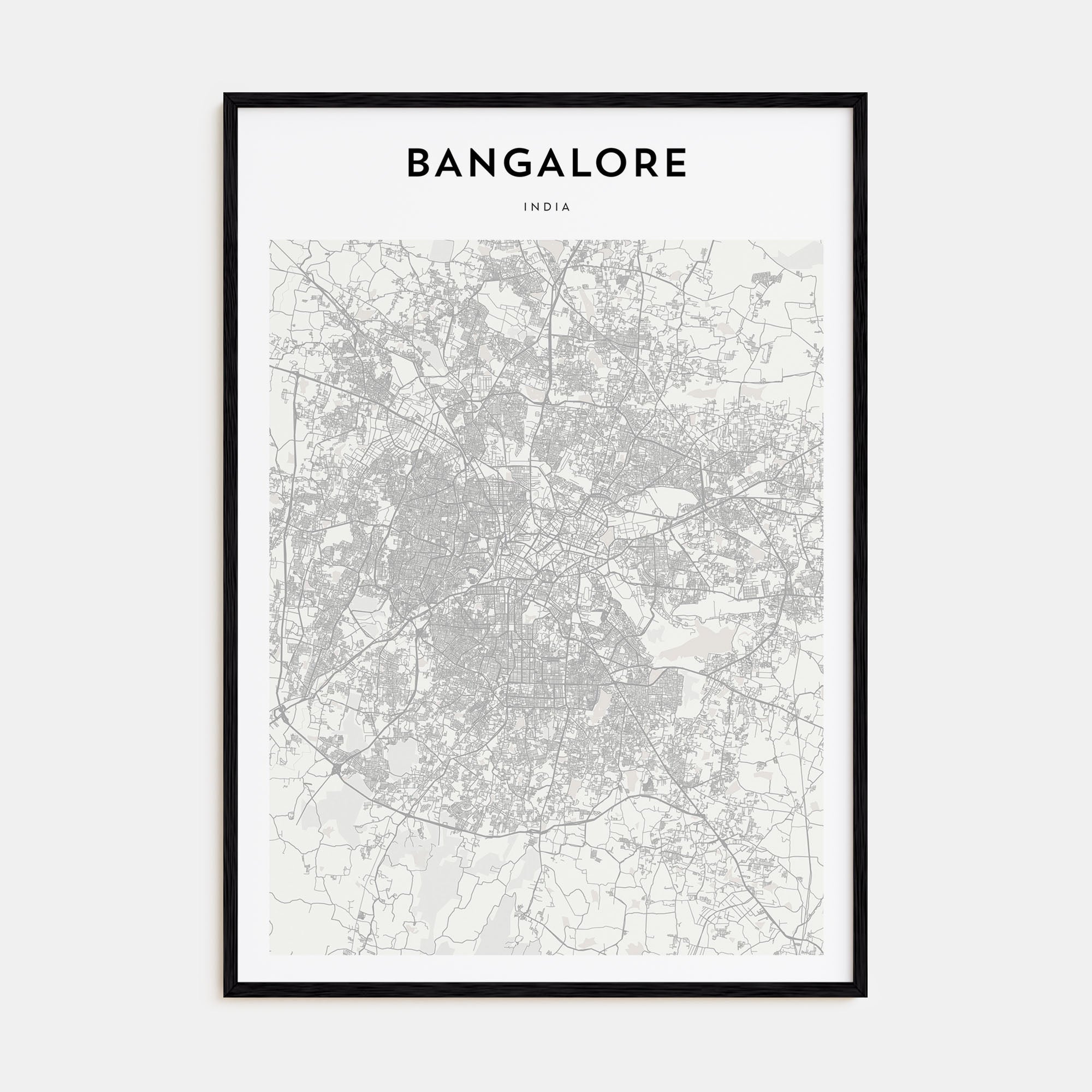 Bangalore Map Portrait Poster