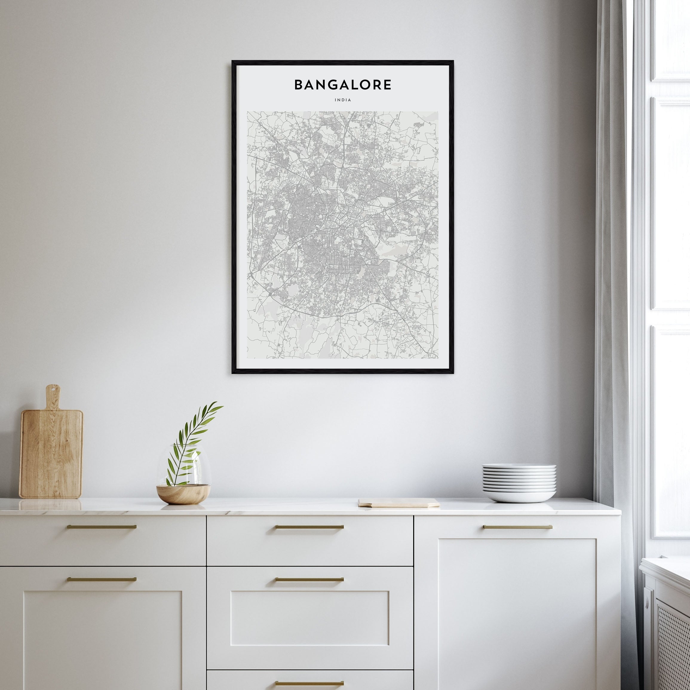 Bangalore Map Portrait Poster
