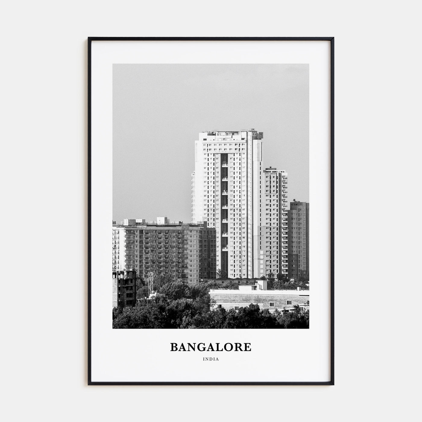 Bangalore Portrait B&W Poster