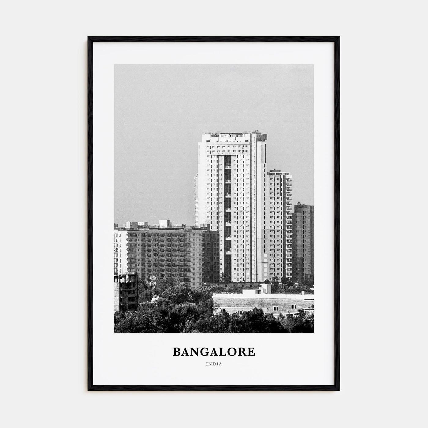 Bangalore Portrait B&W Poster