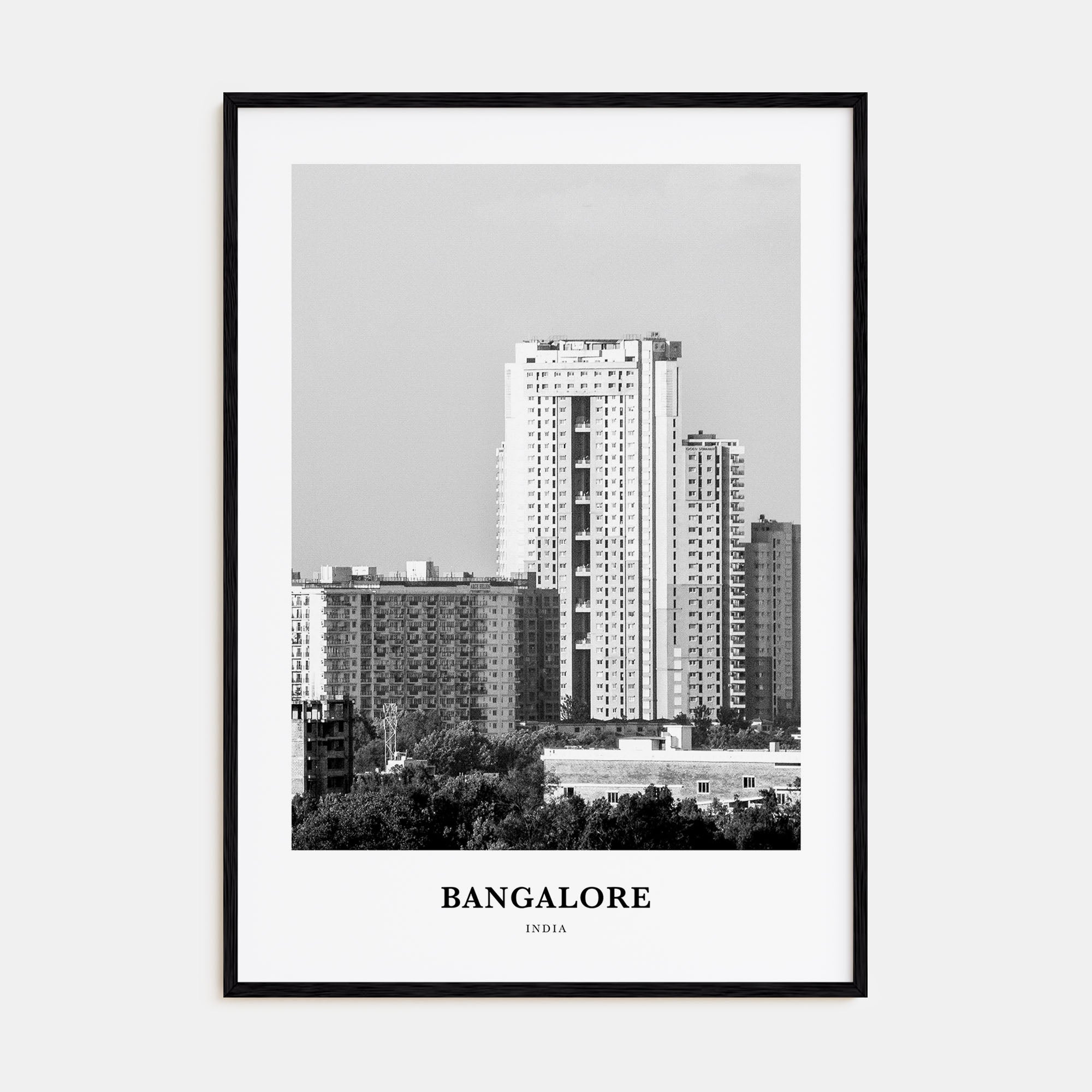 Bangalore Portrait B&W Poster