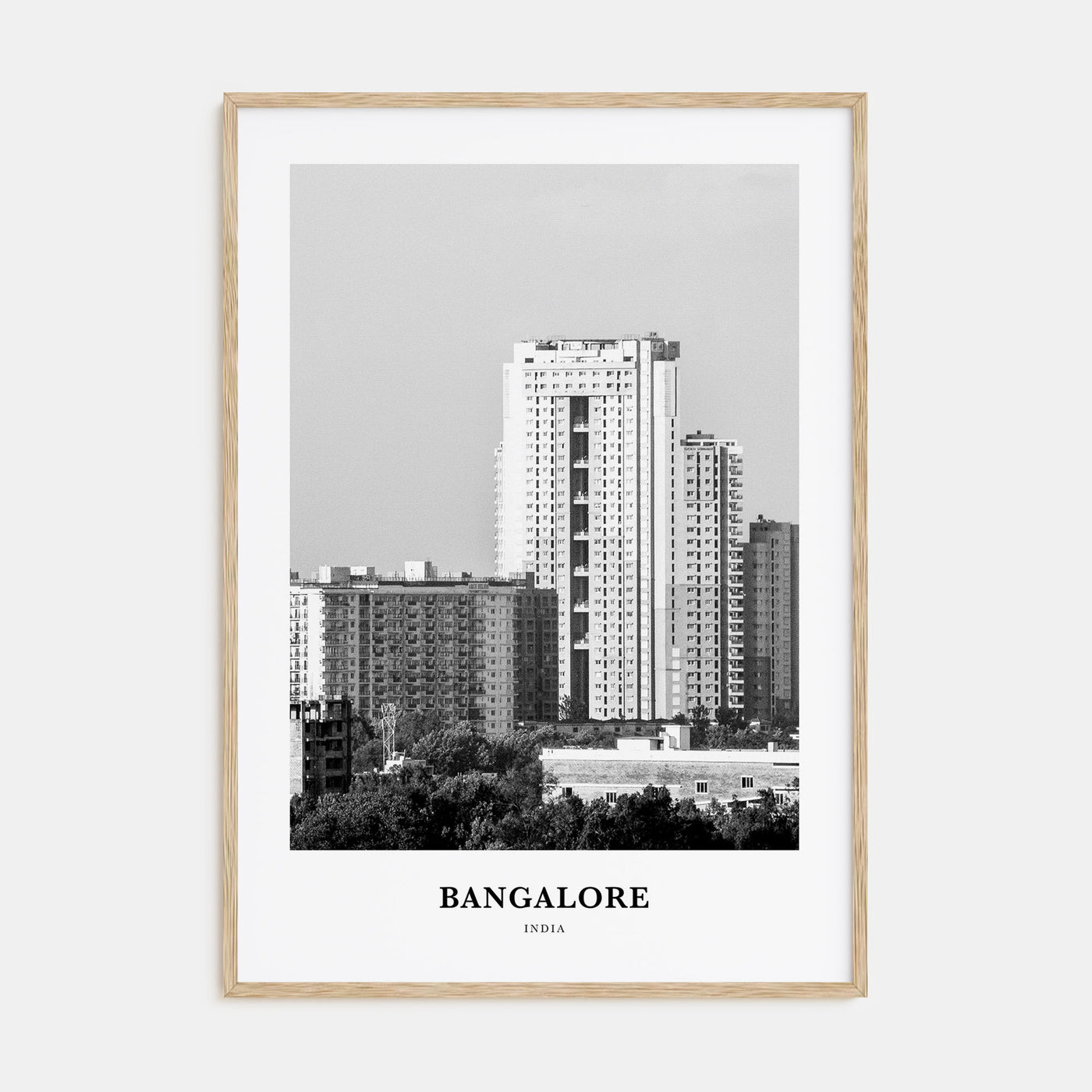 Bangalore Portrait B&W Poster