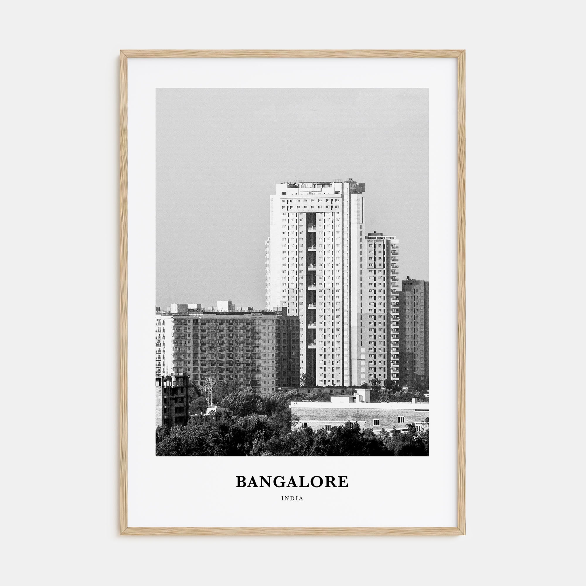 Bangalore Portrait B&W Poster
