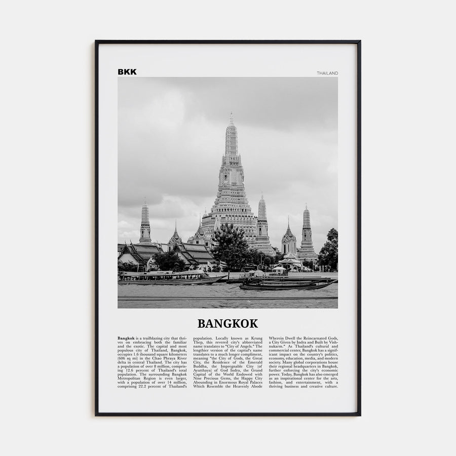 Bangkok Travel B&W No 1 Poster