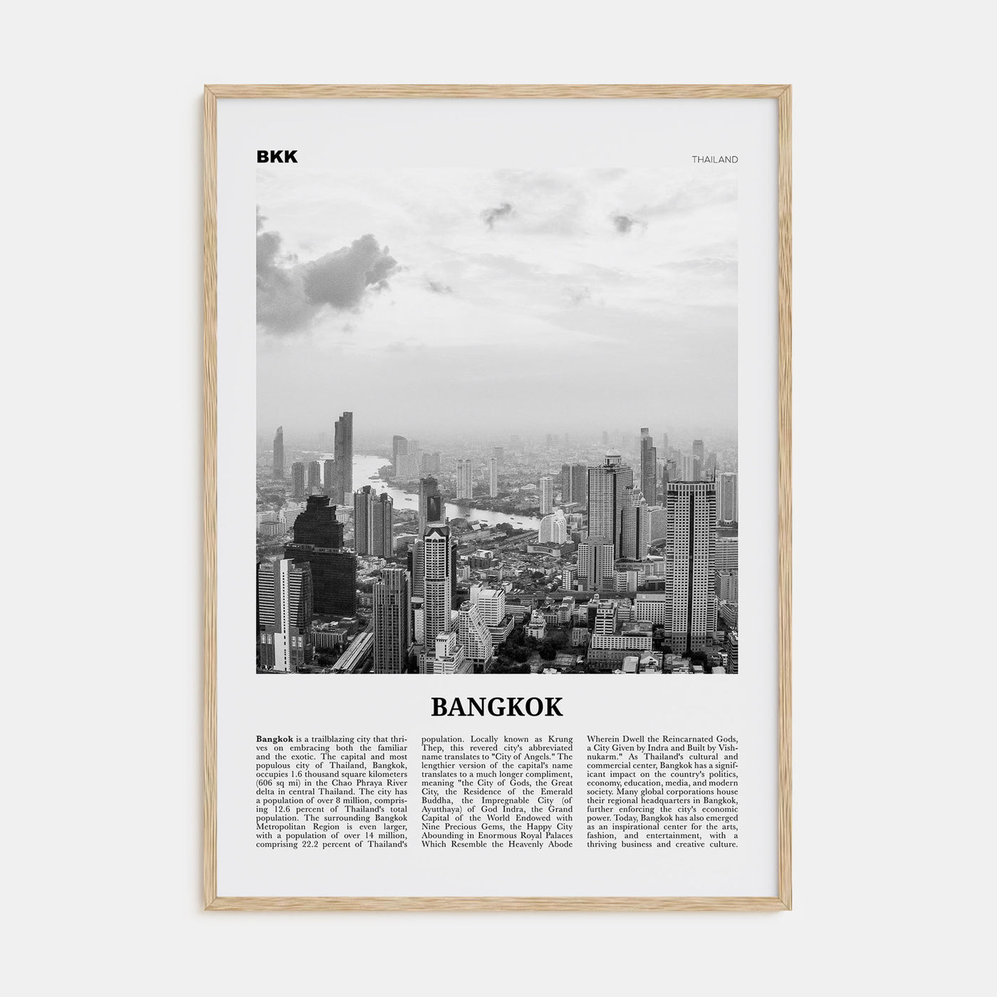 Bangkok Travel B&W No 2 Poster