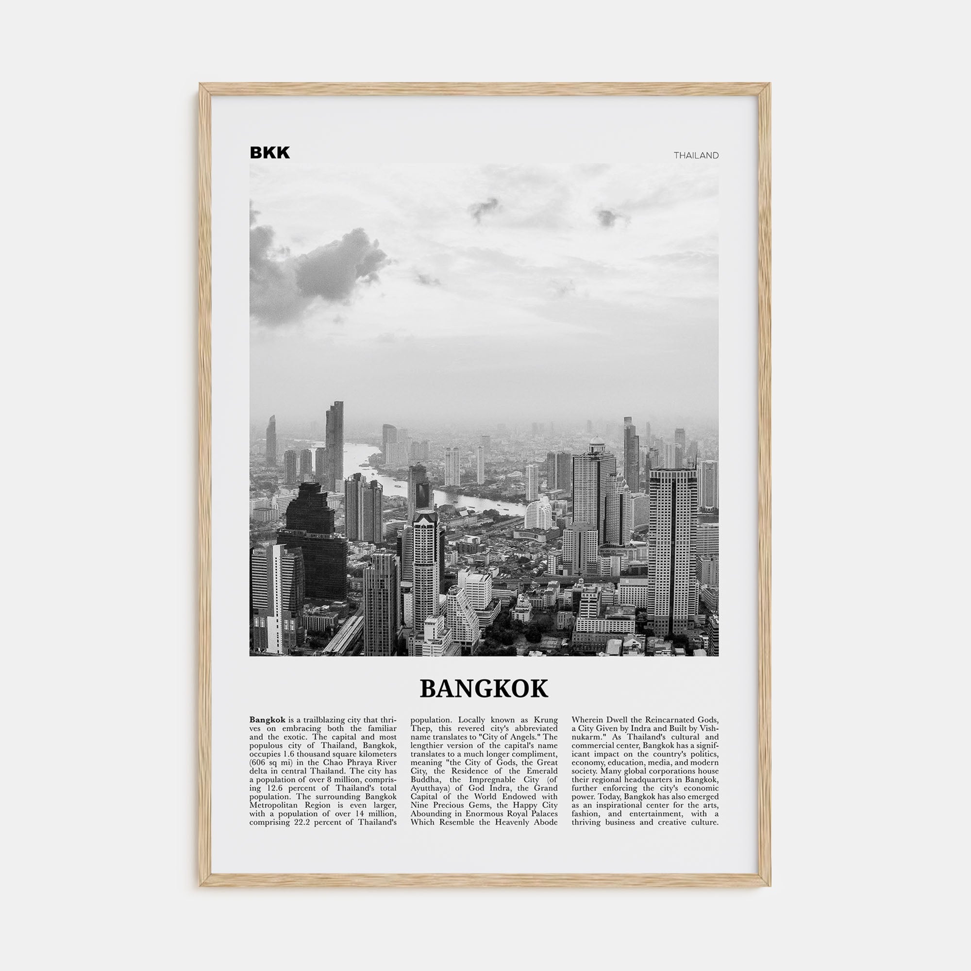 Bangkok Travel B&W No 2 Poster