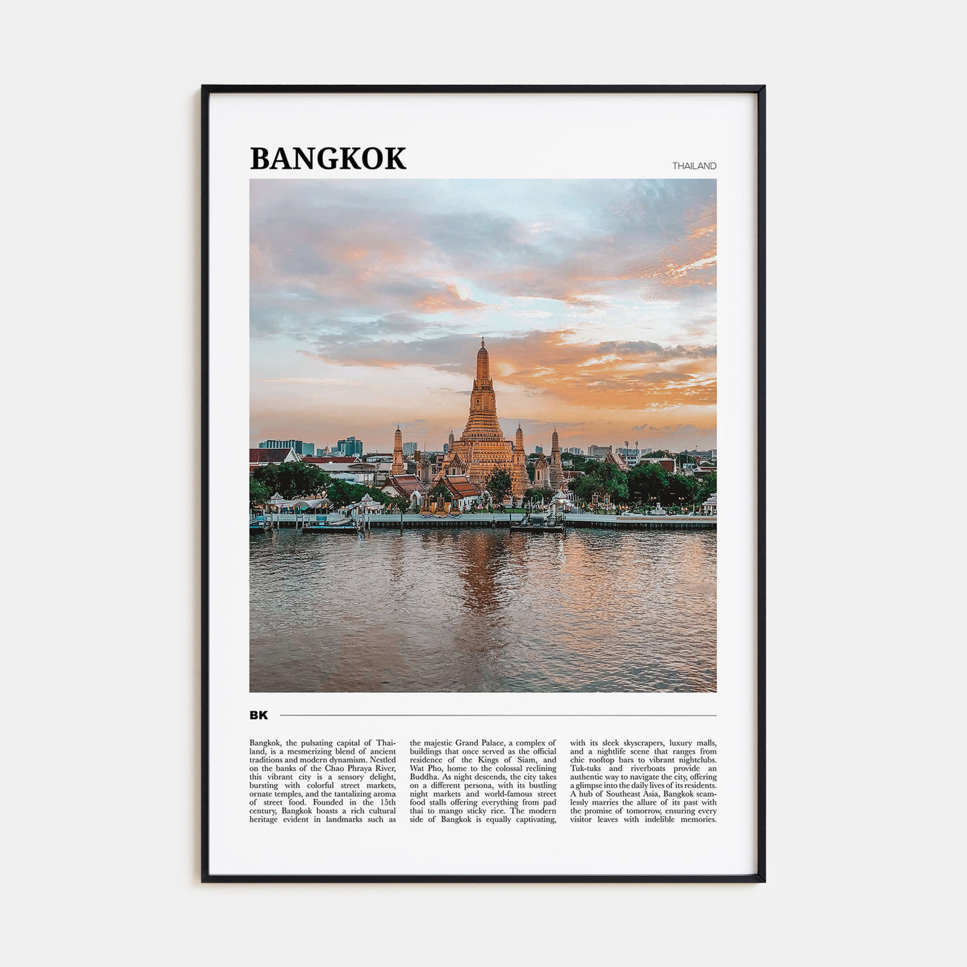 Bangkok Travel Color Poster
